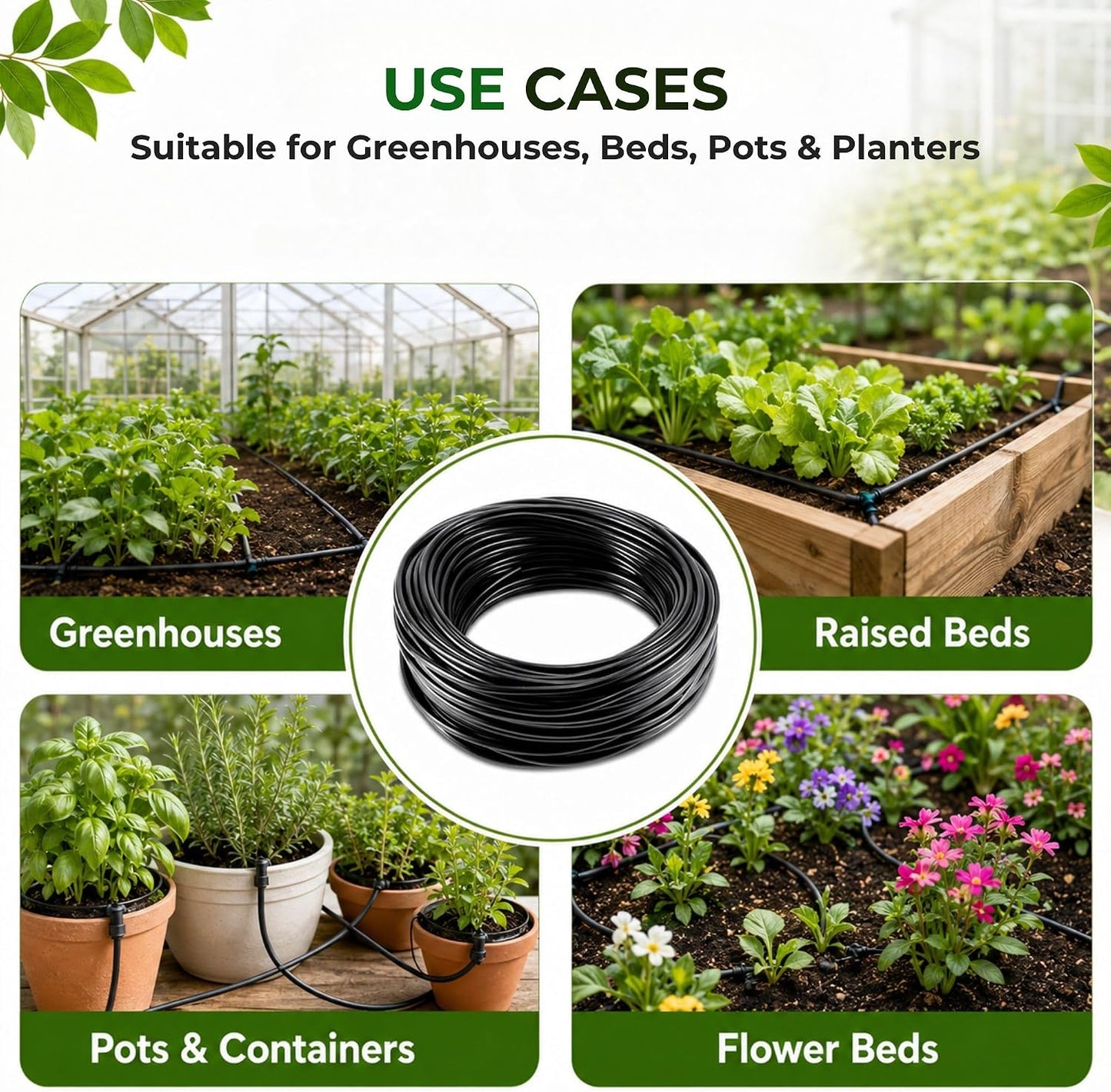 Micro Irrigation Water Pipe Tube – 50m Black Micro Tube 4mm / 6mm – Premium Hose for Garden Watering Systems