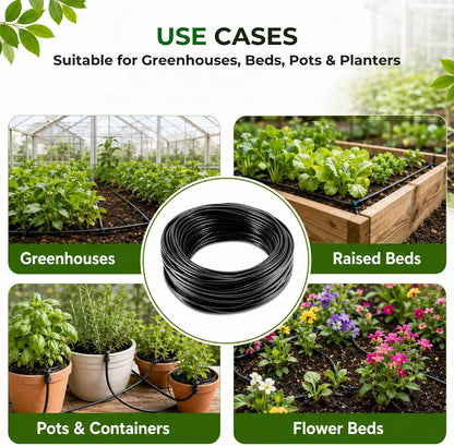 Micro Irrigation Water Pipe Tube – 50m Black Micro Tube 4mm / 6mm – Premium Hose for Garden Watering Systems