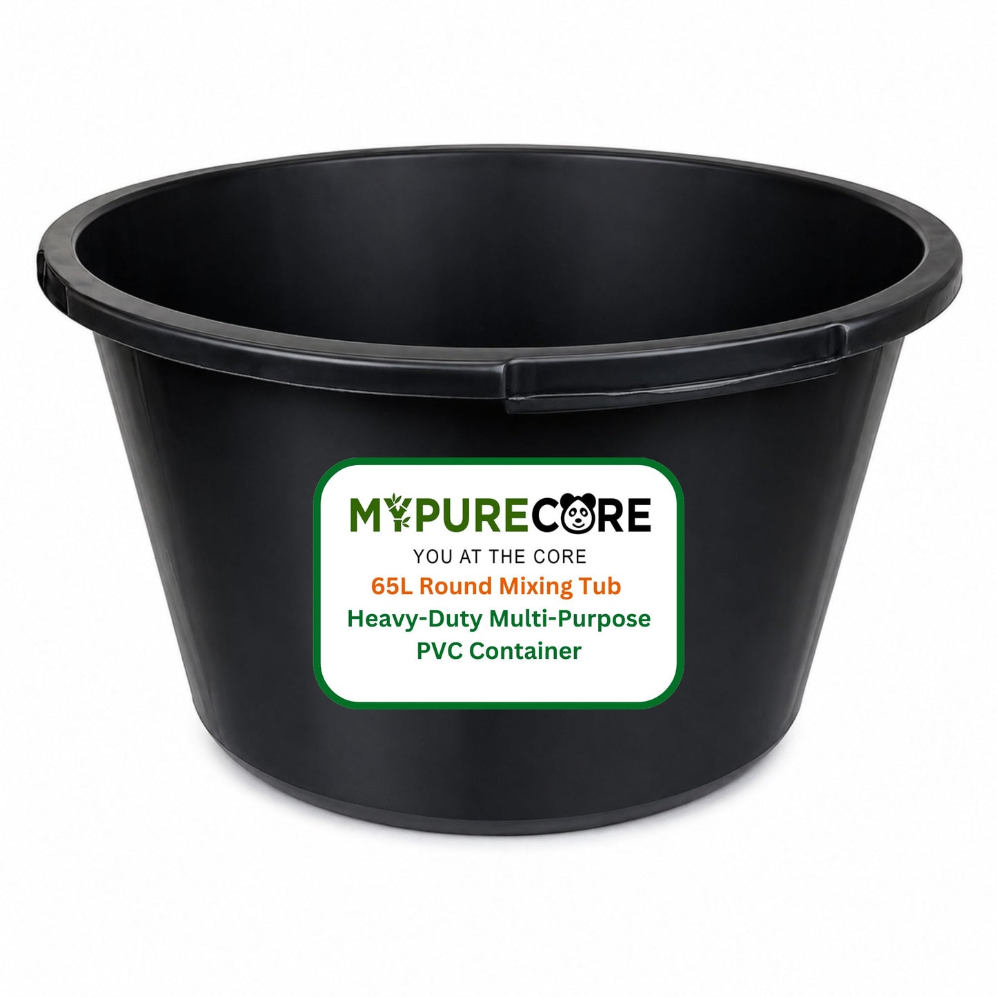 Round Mixing Tub Heavy Duty Plastic Utility Tub - Multi-Purpose PVC Container for Mortar, Plaster, Cement, Fillers, Gardening, Storage & DIY (45L / 65L / 90L)