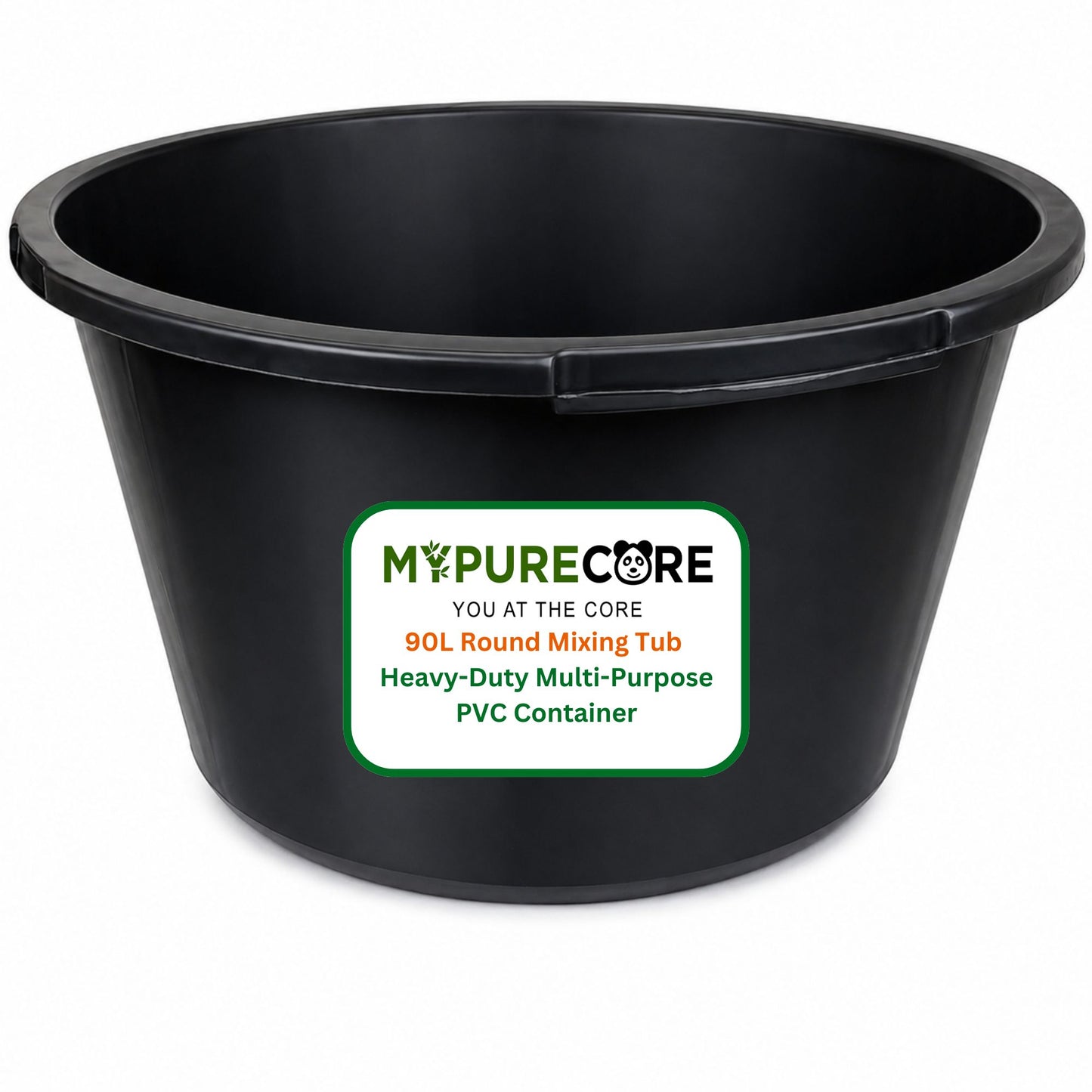 Round Mixing Tub Heavy Duty Plastic Utility Tub - Multi-Purpose PVC Container for Mortar, Plaster, Cement, Fillers, Gardening, Storage & DIY (45L / 65L / 90L)
