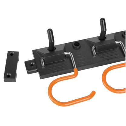 Tool Rail Wall Mounted w/ Adjustable Pegs S Hooks Storage Rack - 5 Hanging Hooks