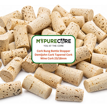 Cork Bottle Stoppers 23/18mm Tapered Natural Cork Bungs Wine Brewing Demijohn Seal 10-50 Pack