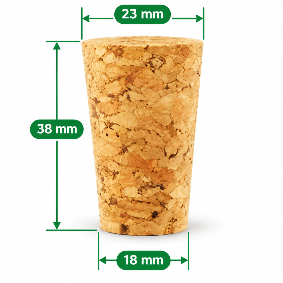 Cork Bottle Stoppers 23/18mm Tapered Natural Cork Bungs Wine Brewing Demijohn Seal 10-50 Pack