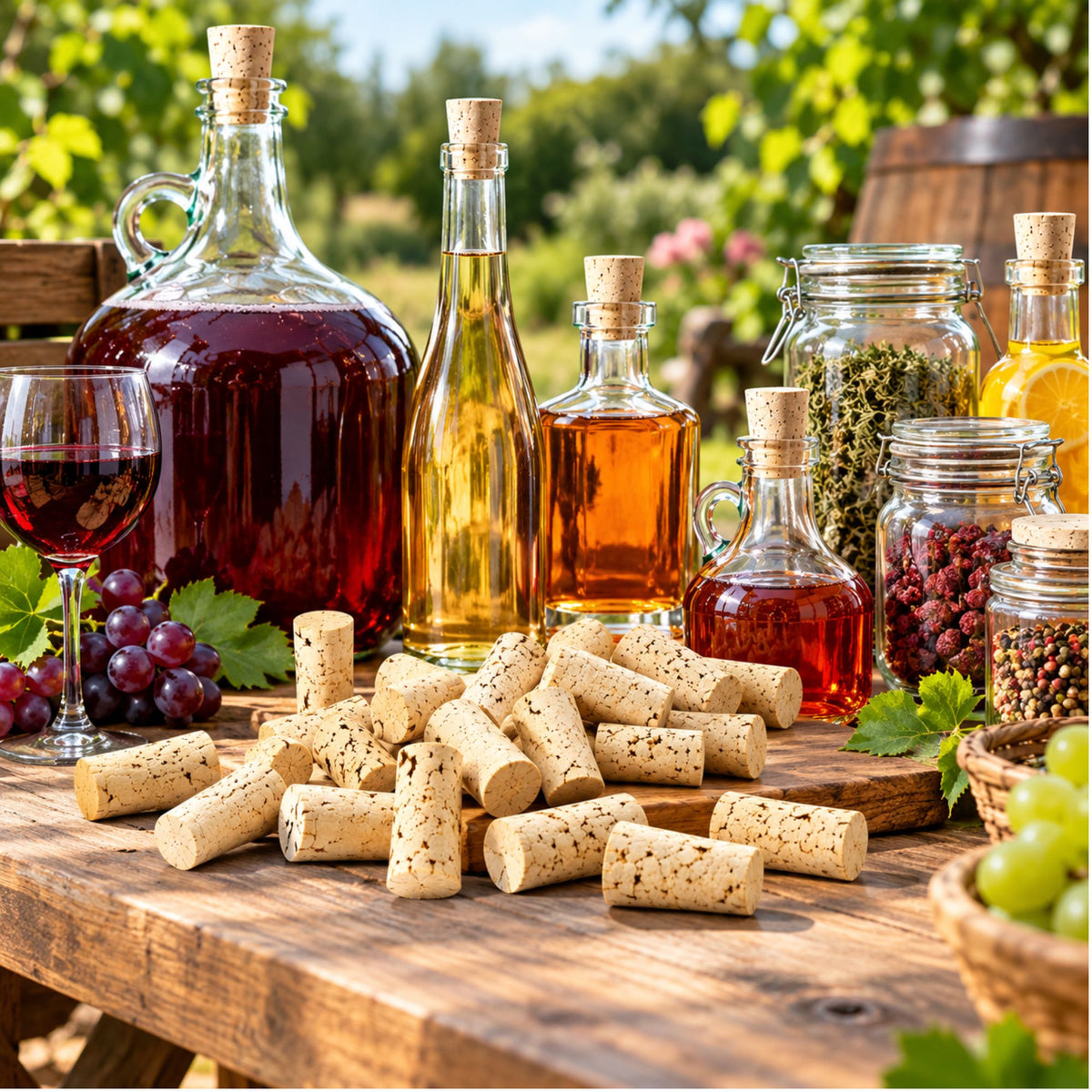 Cork Bottle Stoppers 23/18mm Tapered Natural Cork Bungs Wine Brewing Demijohn Seal 10-50 Pack