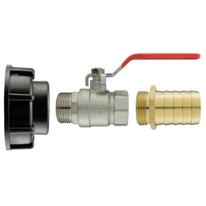 IBC 2” S60X6 Cap with Lever Valve & 32mm Brass Barb - and PTFE Tape – Durable Leak-Proof Plumbing Solution