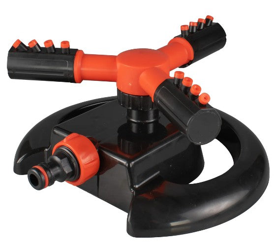 Lawn Sprinkler 3-Arm Adjustable Rotating – Garden Water Sprayer for Lawns, Flower Beds & Vegetable Patches – Wide Coverage Outdoor Irrigation Sprinkle