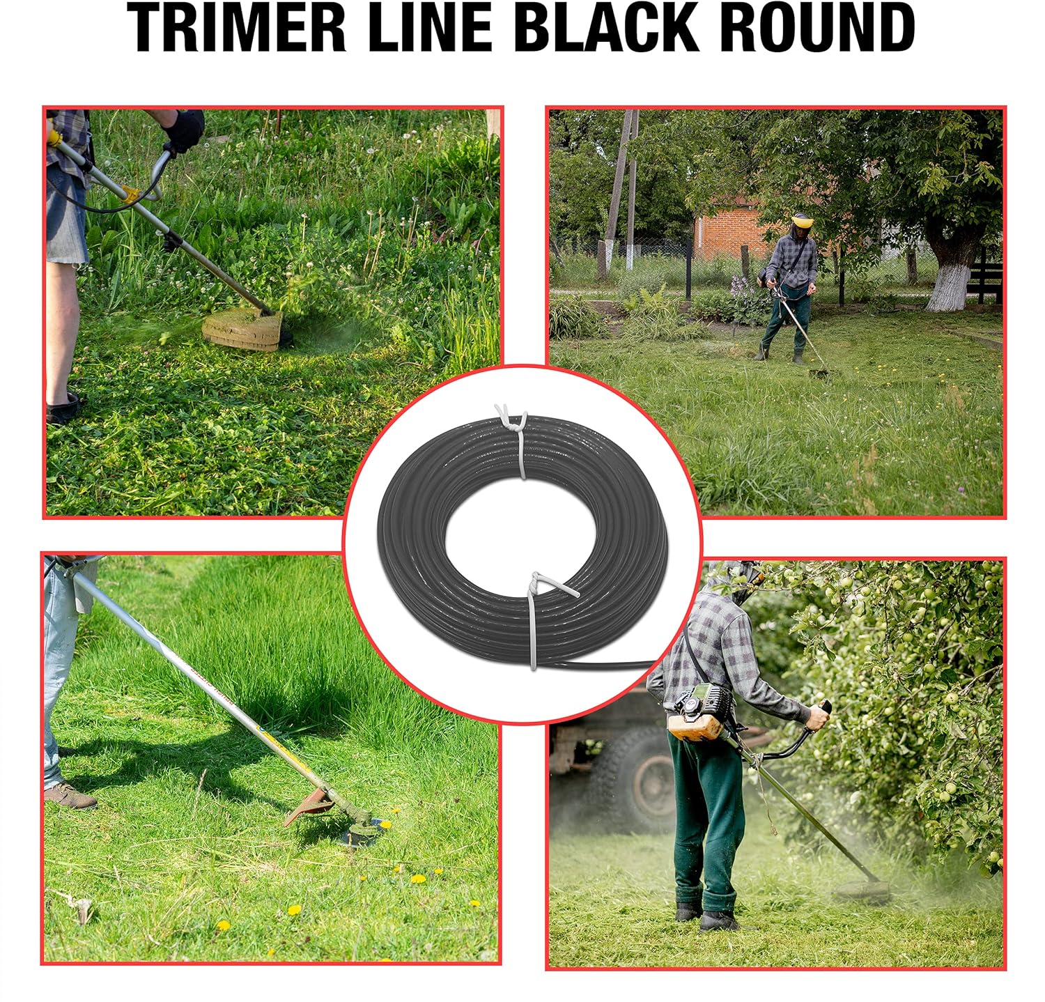 Strimmer Line Black Star – 2.4 mm x 15 m Strimmer Wire – Ideal for Professional Trimming of Medium to Long Grass
