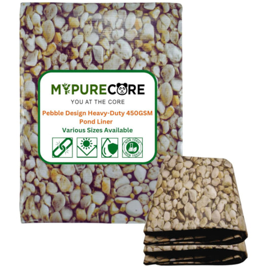 Heavy-Duty 450GSM Pond Liner - Premium HDPE Liner with Pebble Design for Ponds, Waterfalls & Fountains – UV & Tear Resistant – Various Sizes Available