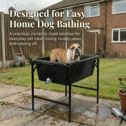 Dog Bath Tub Pet Bath Pool with Drain Plug and Hose Connector Durable Plastic Dog Washing Tub for Indoor Outdoor Use Pet Grooming Cooling Pool Easy Clean Multi Purpose Design