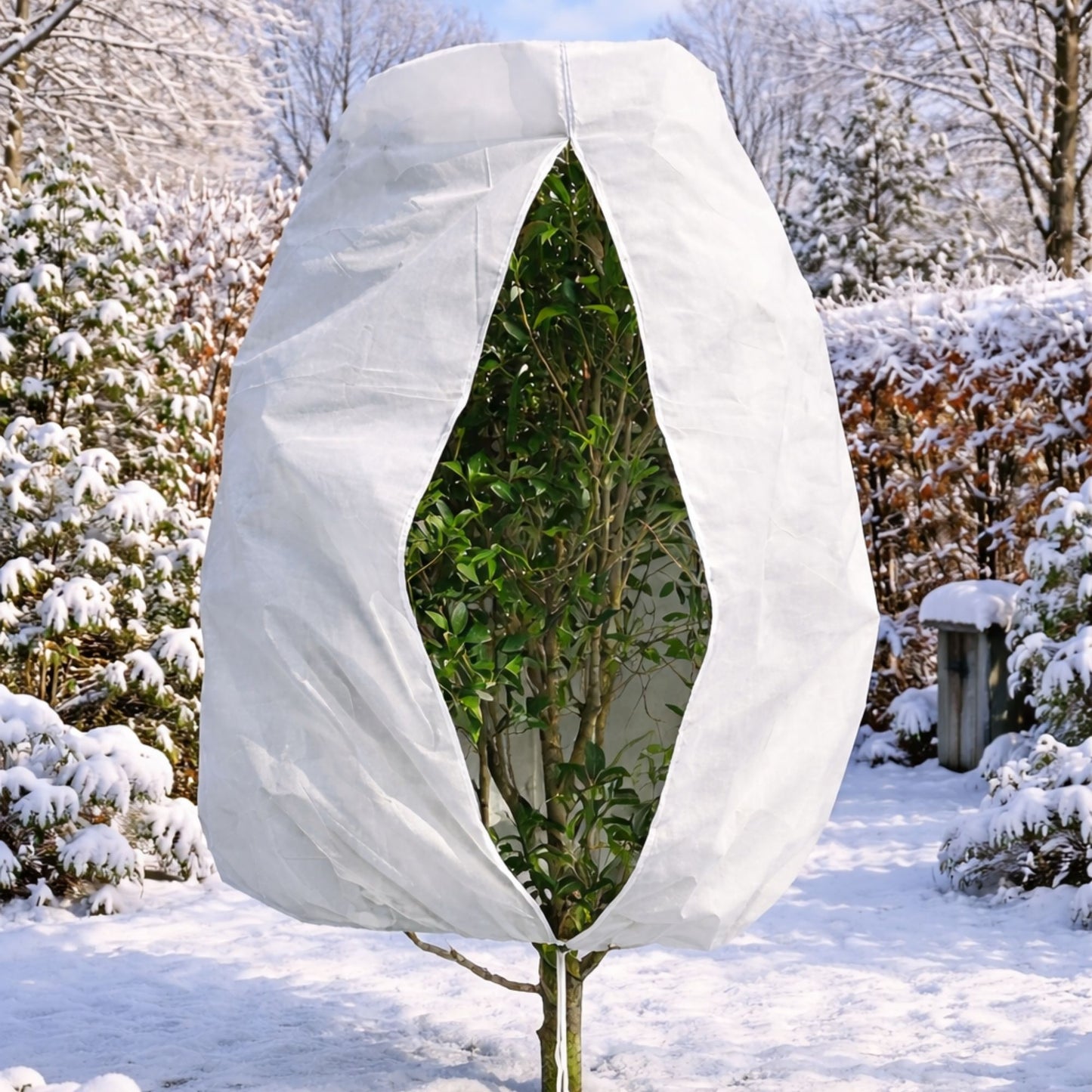 Plant Protection Cover 50GSM with Zipper & Drawstring Frost Guard Sack