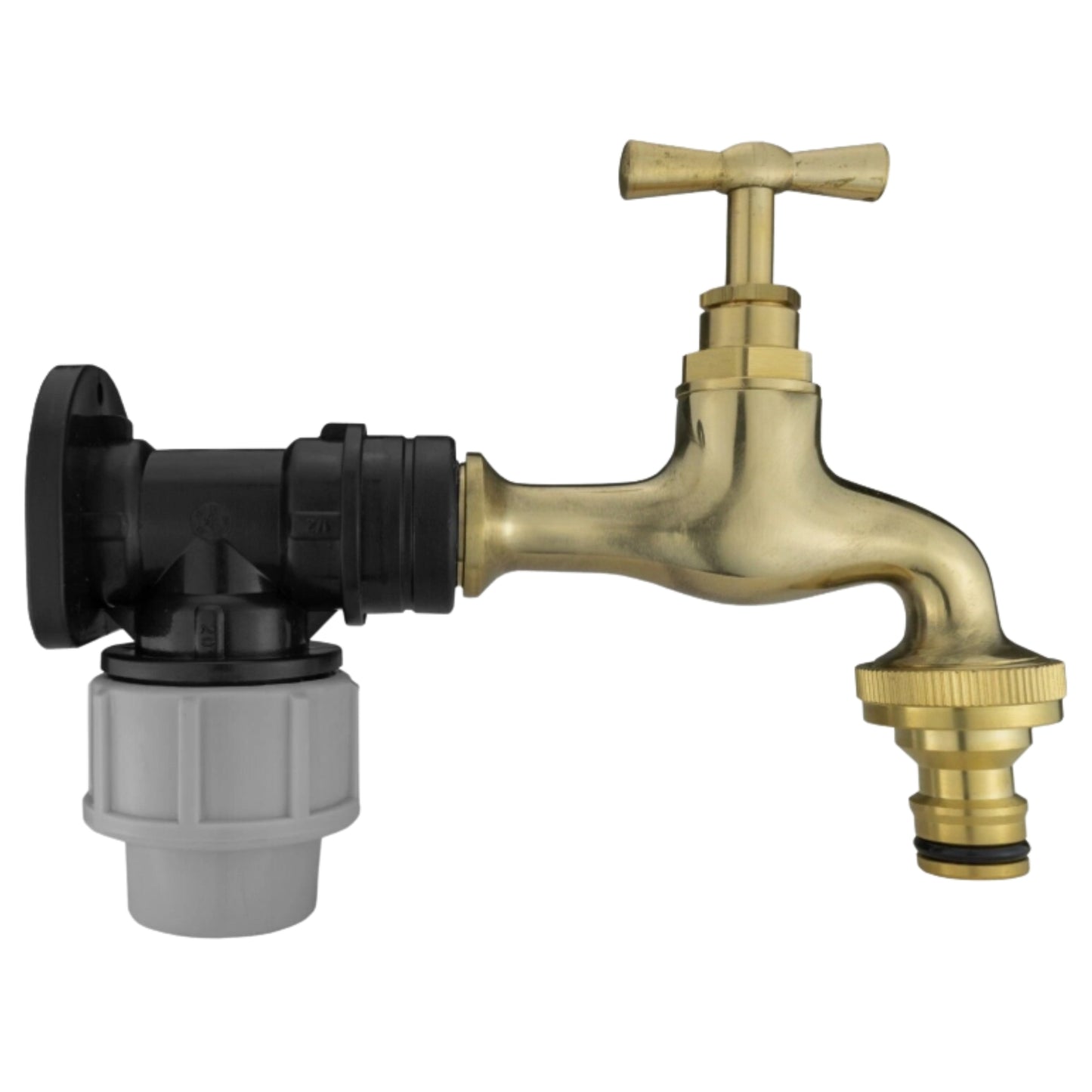 MDPE Wall Flange Plate + Compatible Quick Connect Tap Kits Fitting 20mm/25mm