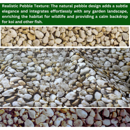 Heavy-Duty 450GSM Pond Liner - Premium HDPE Liner with Pebble Design for Ponds, Waterfalls & Fountains – UV & Tear Resistant – Various Sizes Available