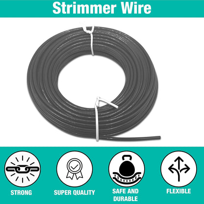 Strimmer Line Black Star – 2.4 mm x 15 m Strimmer Wire – Ideal for Professional Trimming of Medium to Long Grass

