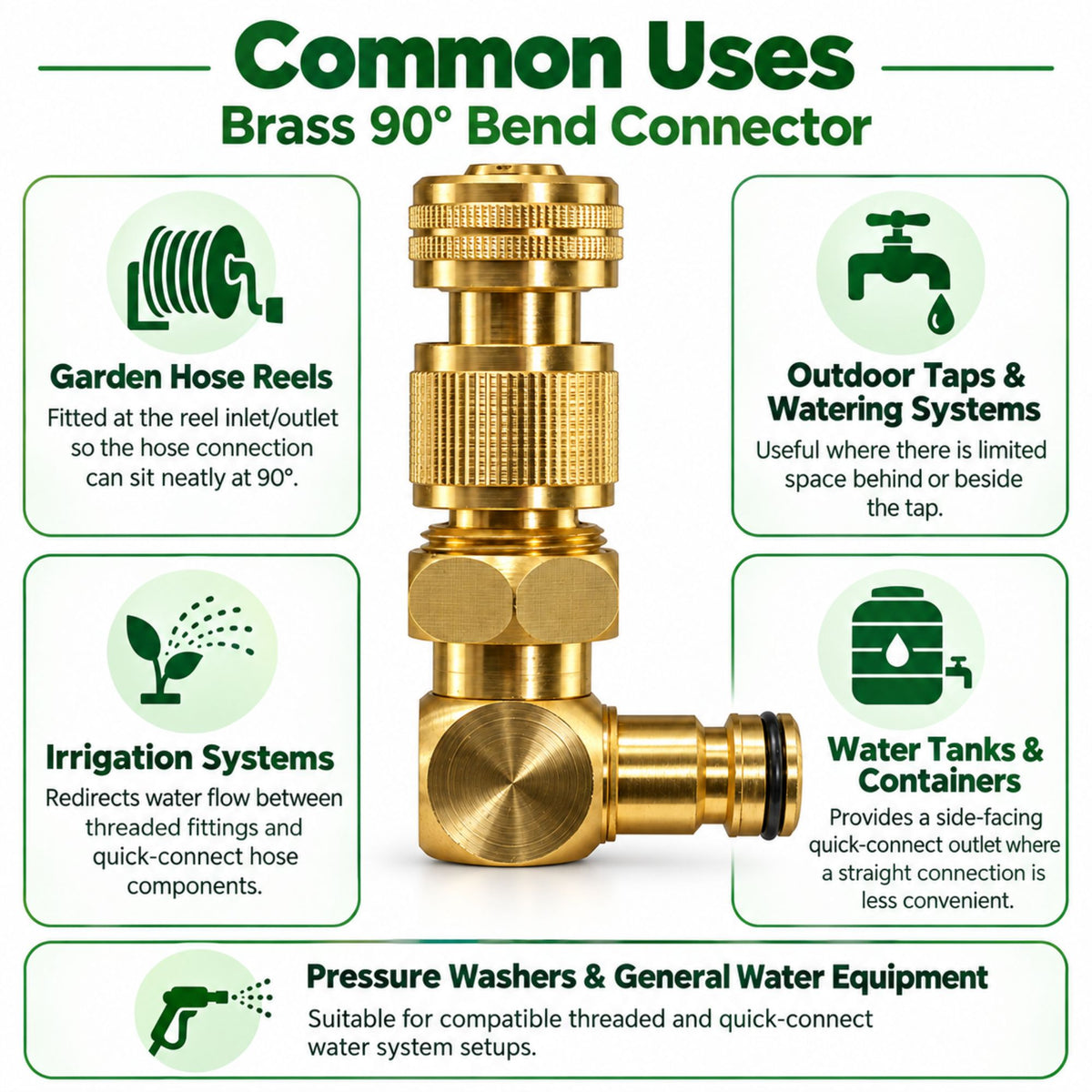 Brass 90 Degree Bend Connector Quick Connect Female Hose Connector Kit