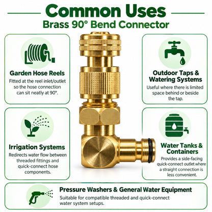 Brass 90 Degree Bend Connector Quick Connect Female Hose Connector Kit