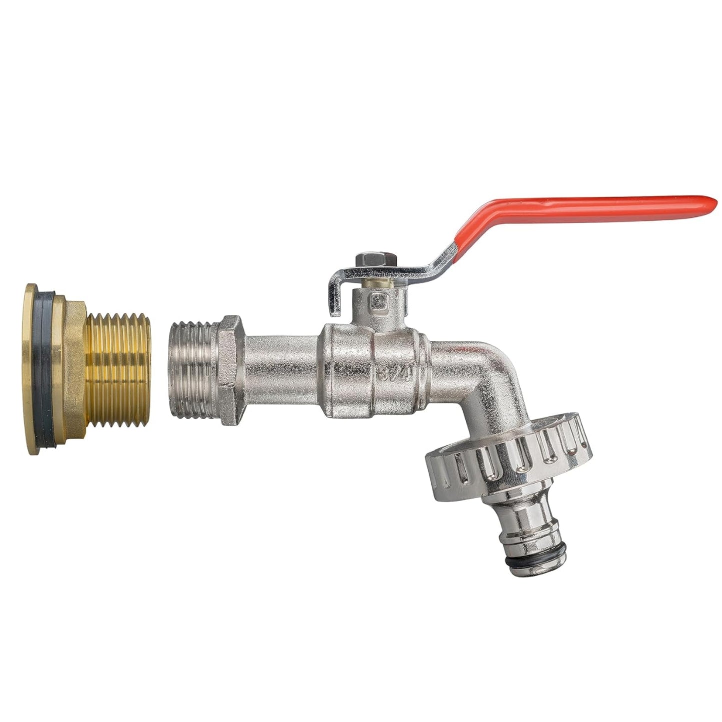 Water Butt Brass Kit 3/4" BSP to 1/2" – Heavy-Duty Brass Tank Connector with PTFE Tape & Lever Tap Options – Rainwater Harvesting, Barrels & IBC Containers