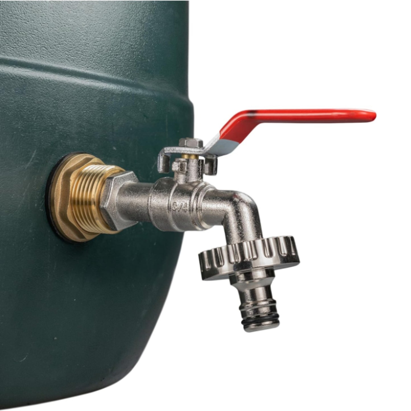 Water Butt Brass Kit 3/4" BSP to 1/2" – Heavy-Duty Brass Tank Connector with PTFE Tape & Lever Tap Options – Rainwater Harvesting, Barrels & IBC Containers