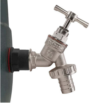 Garden Water Butt Tap Kit with Drill Bit – Rain Barrel Adapter 3/4" BSP Hose Connector with Tap Options, Washers & PTFE Tape for Water Tank, IBC & Garden Irrigation Systems