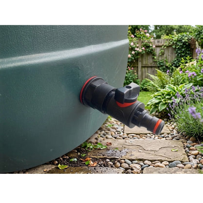 Garden Water Butt Tap Kit with Drill Bit – Rain Barrel Adapter 3/4" BSP Hose Connector with Tap Options, Washers & PTFE Tape for Water Tank, IBC & Garden Irrigation Systems