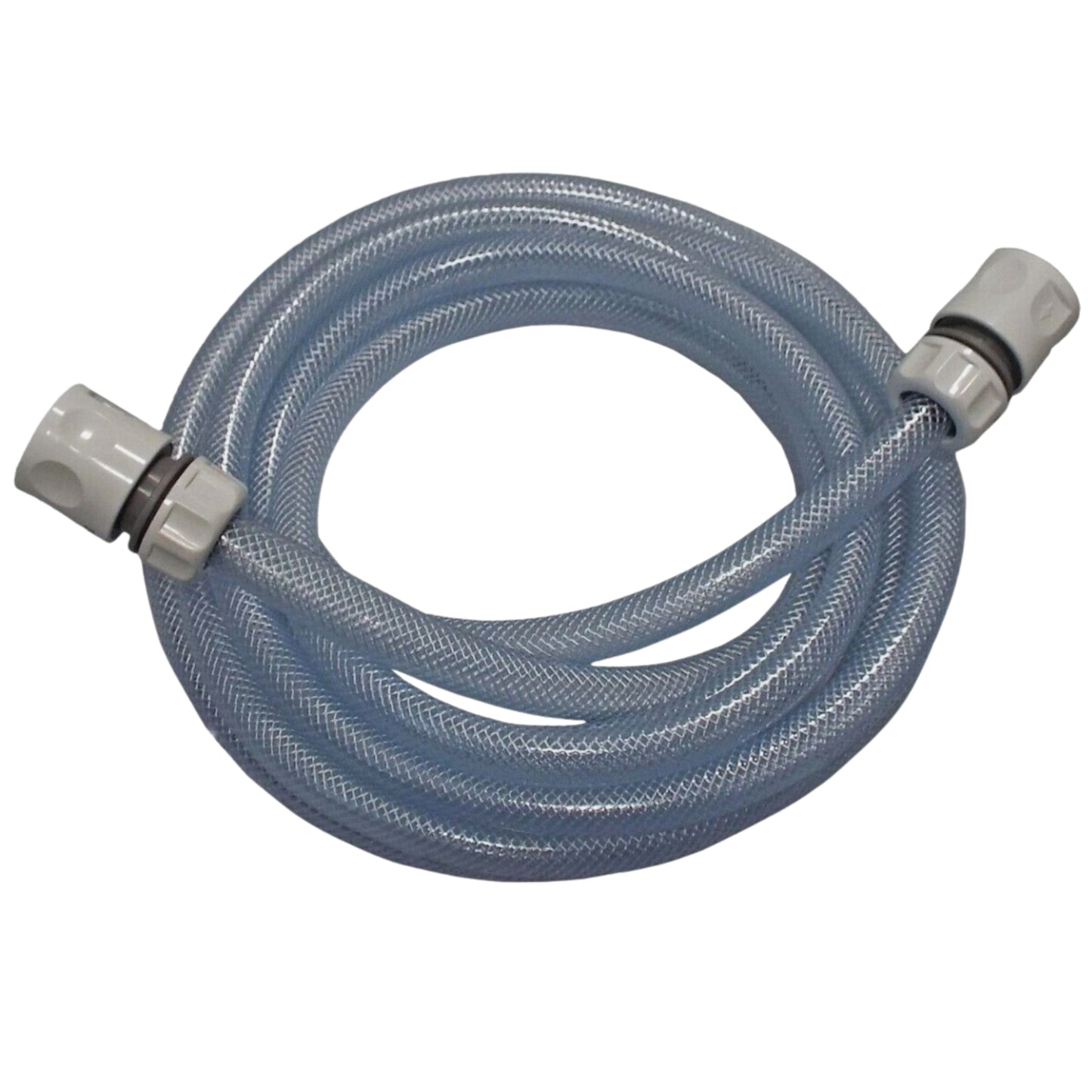 Clear Reinforced PVC Hose Pipe 12.5mm with 2 Quick Connectors – Durable 4-Layer Food Safe Garden Water Hose for Liquids, Aquariums, Ponds & Irrigation