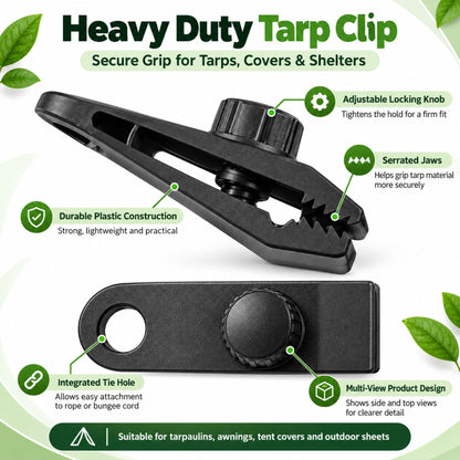 Heavy Duty Tarpaulin Clips – Adjustable Screw Grip Tarp Clamps