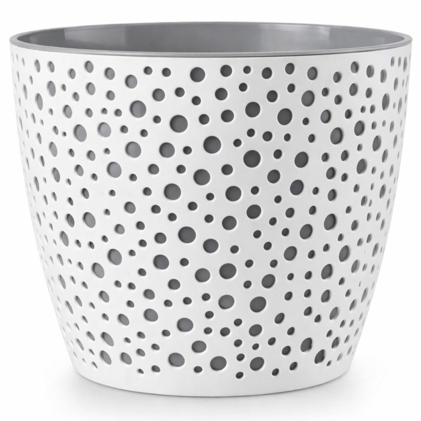 Flower Pot 19cm Decorative Modern Dotted Design Plastic Planter Round Plant Pot