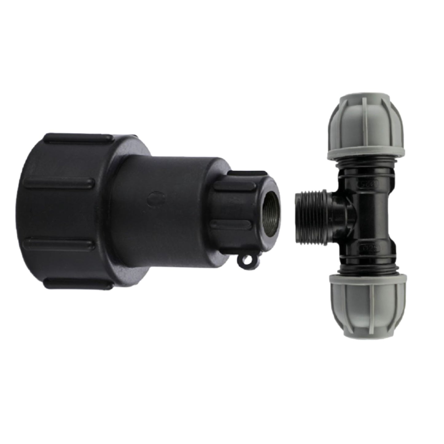 IBC Adapter S60x6 BSP MDPE Fittings 3/4" Extended Adaptor - Tee, Straight, Elbow 25mm & 32mm
