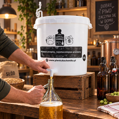 Home Brew Fermenter 30L Bucket & 5L Glass Demijohn with Handle & Airlock Tube Kit