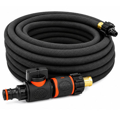 Porous Soaker Hose Irrigation Kit with Flow Control Valve | Flexible Garden Watering Hose Root Irrigation System | 7.5m - 30m