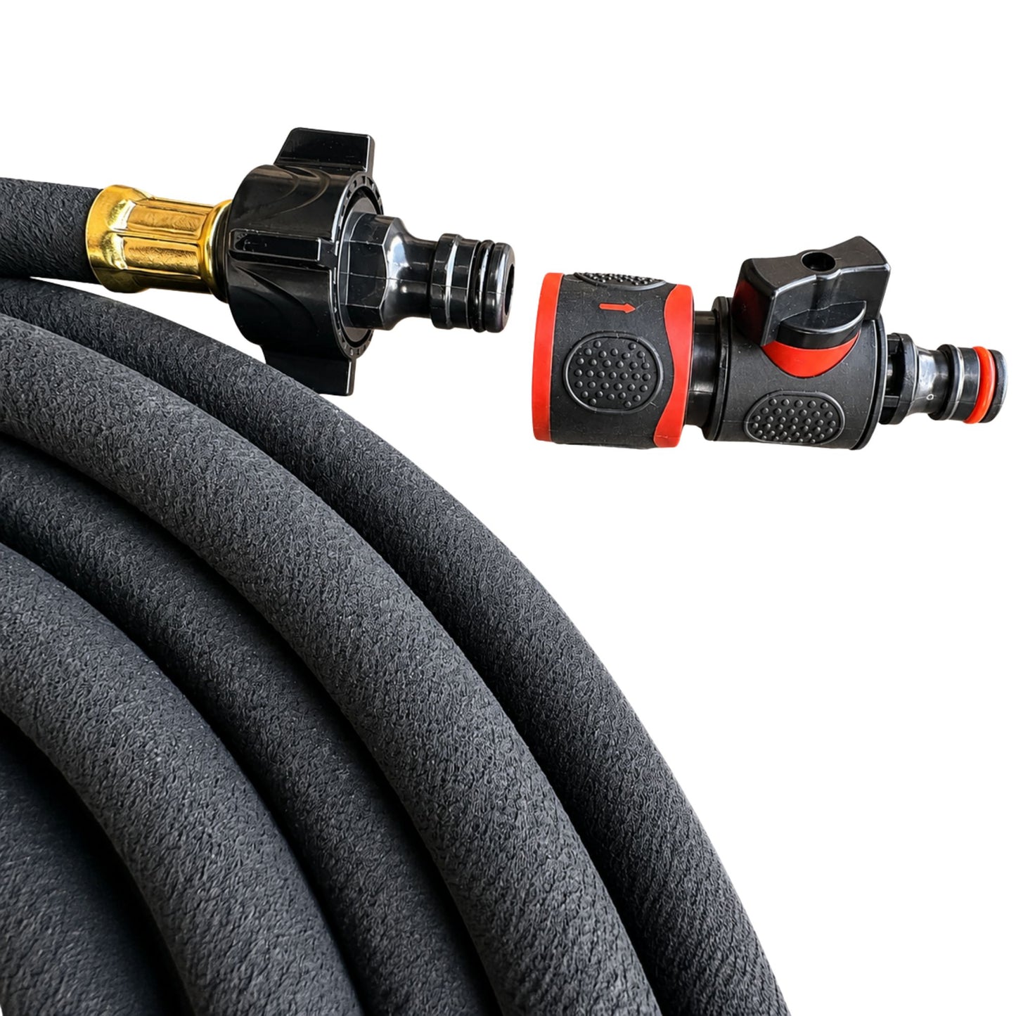 Porous Soaker Hose Irrigation Kit with Flow Control Valve | Flexible Garden Watering Hose Root Irrigation System | 7.5m - 30m