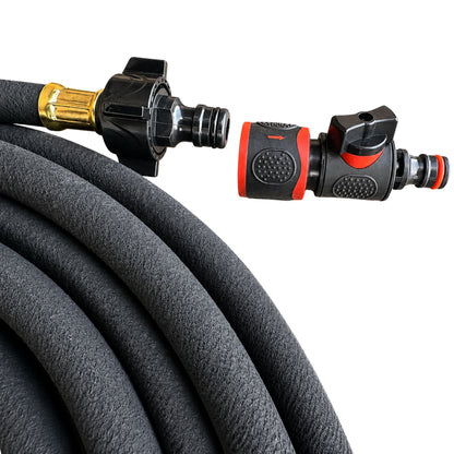 Porous Soaker Hose Irrigation Kit with Flow Control Valve | Flexible Garden Watering Hose Root Irrigation System | 7.5m - 30m