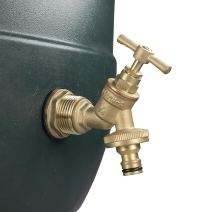 Solid Brass Water Butt Outlet Connector Threaded Adaptor with Washers, Nut & PTFE Tape for Rain Barrels, Tanks & Water Storage Systems