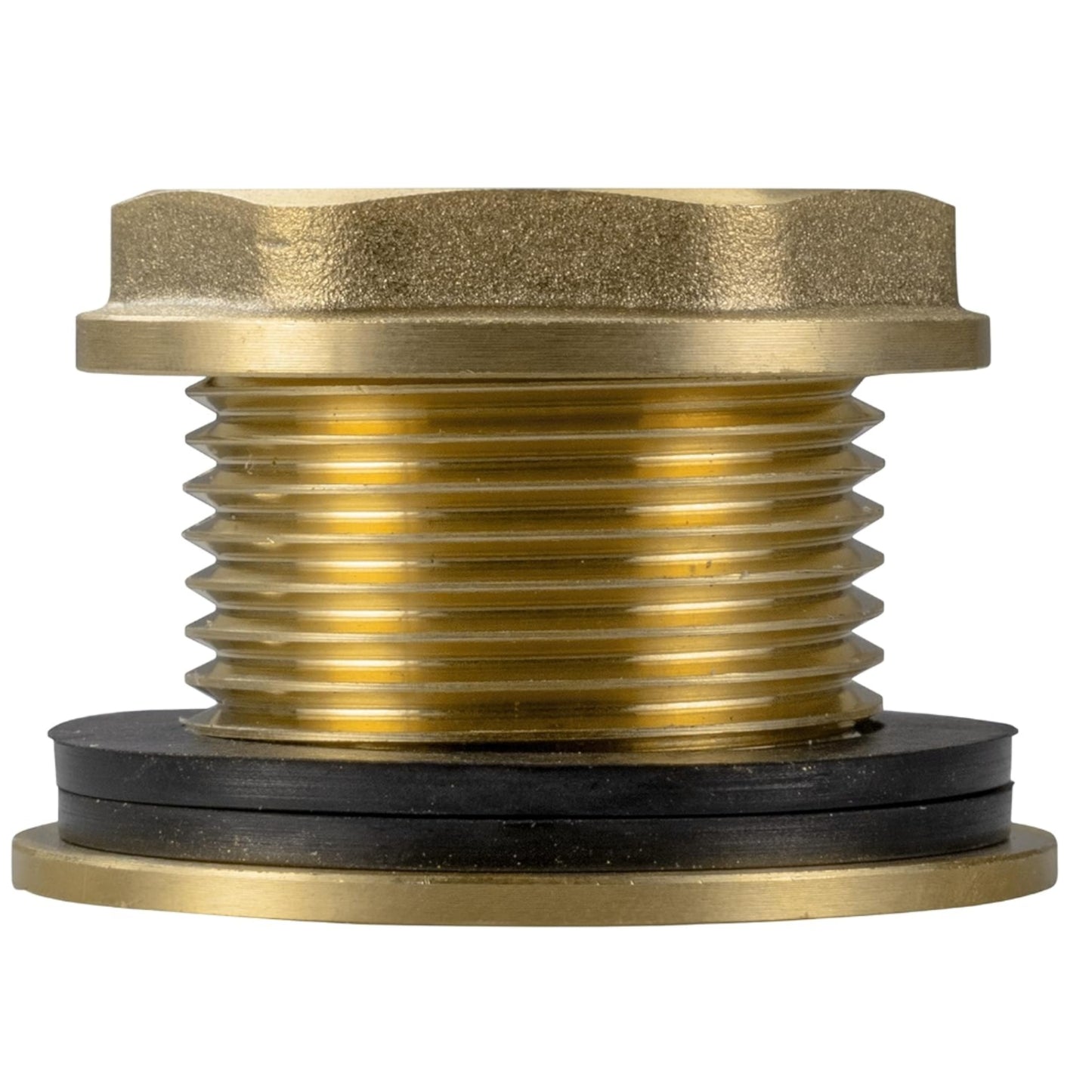 Solid Brass Water Butt Outlet Connector Threaded Adaptor with Washers, Nut & PTFE Tape for Rain Barrels, Tanks & Water Storage Systems