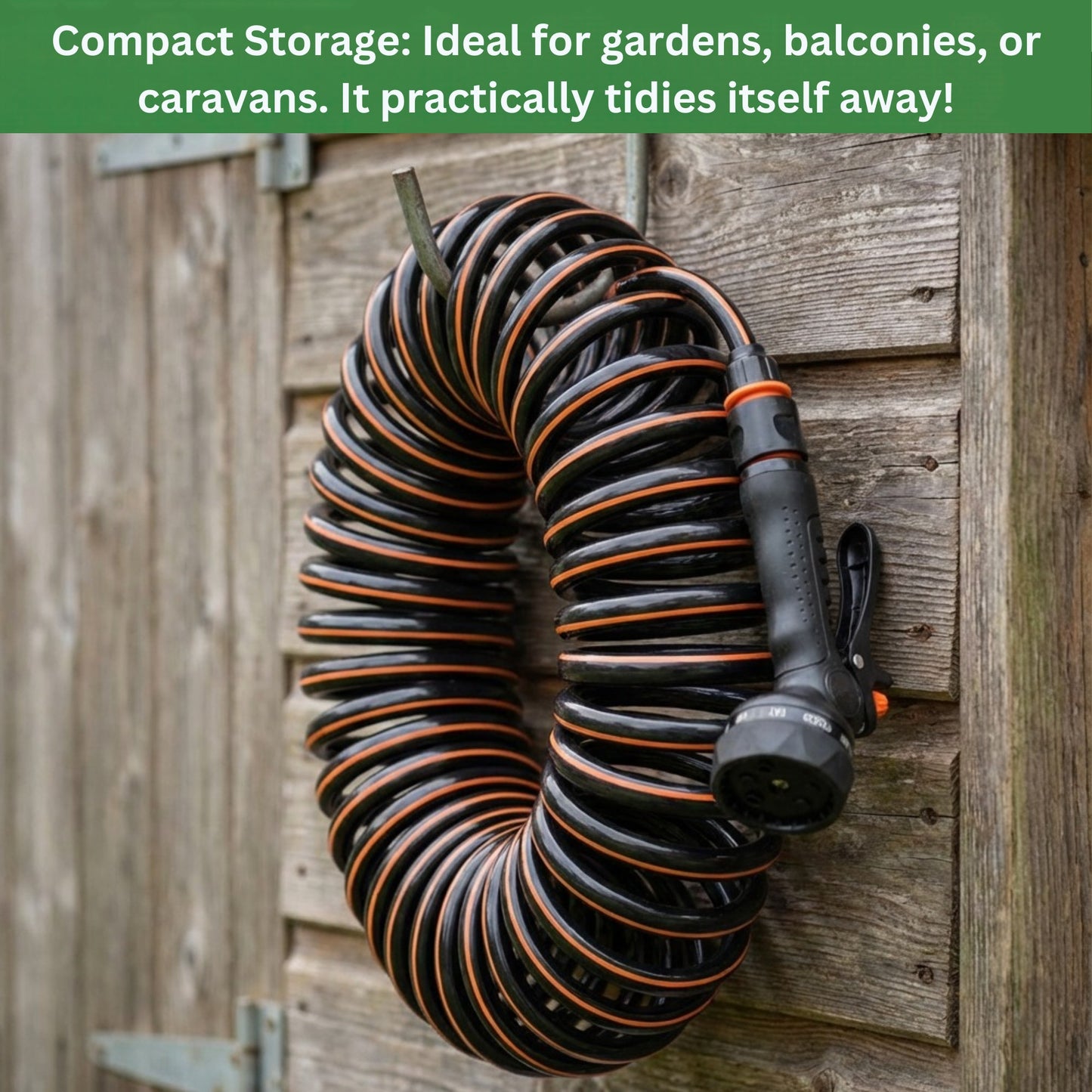 Spiral Expandable Curly Garden Spray Watering Hose Set Space Saving (10M or 15M)