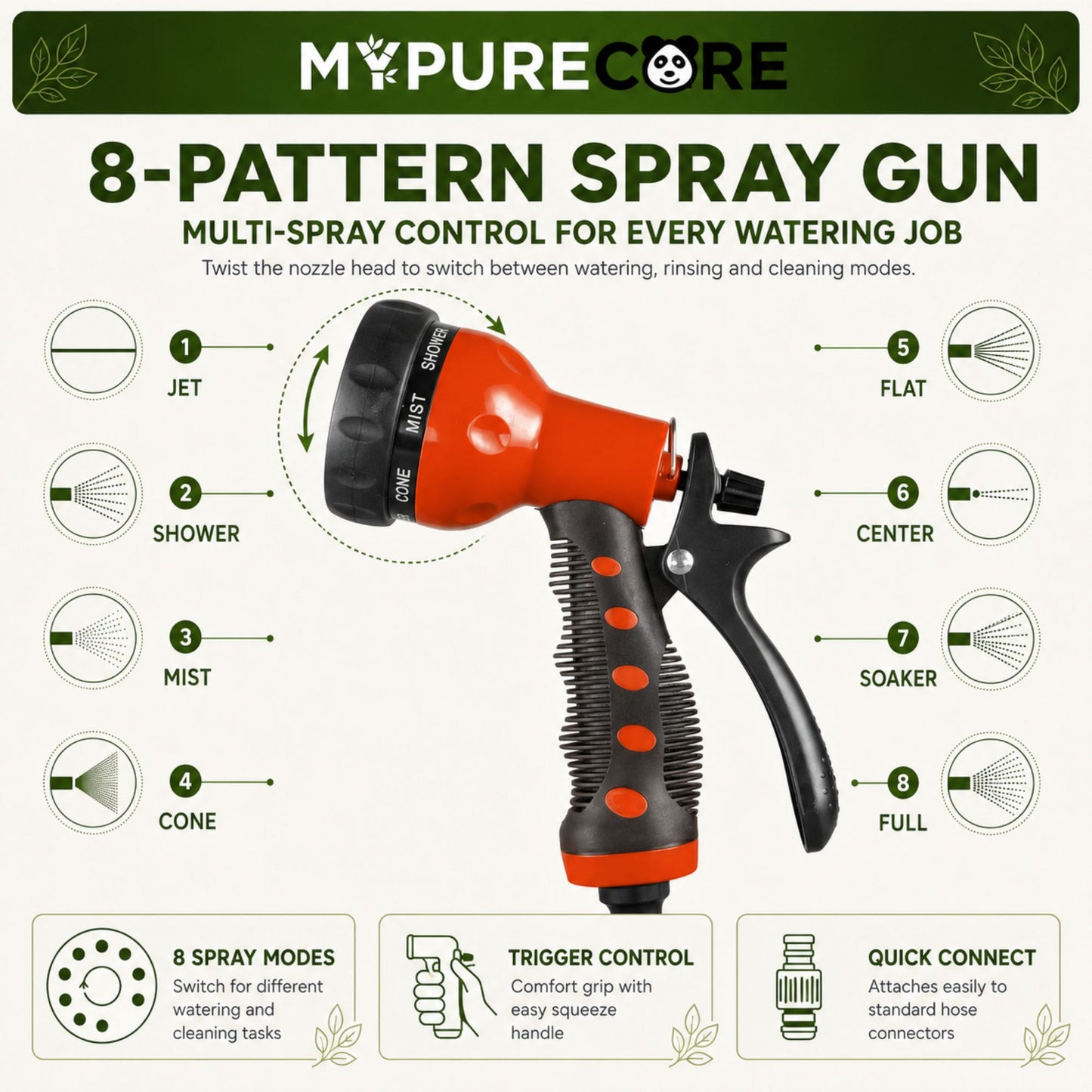Hose Reel Cart and 30m Garden Hose Complete Watering Kit with 8-Pattern Spray Gun, 6-Layer Reinforced Hose, Tap Connector & Quick Hose Connectors