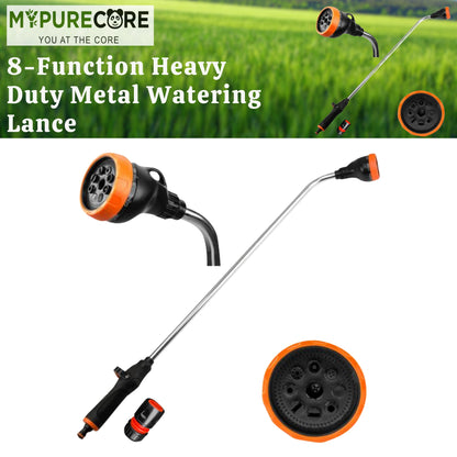 MYPURECORE 8-Function Telescopic Watering Lance 83cm - Metal Sprayer for Garden & Car