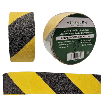 Anti Slip Grip Tape Black Yellow 80 Grit for Stairs Decking and Outdoor Use