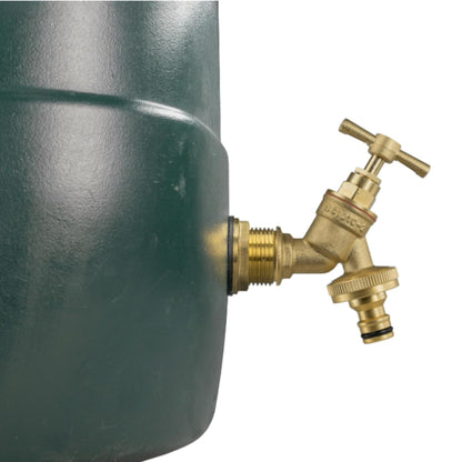 Solid Brass Water Butt Outlet Connector Threaded Adaptor with Washers, Nut & PTFE Tape for Rain Barrels, Tanks & Water Storage Systems