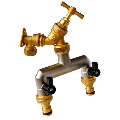 Garden Outdoor Tap Kit with 15mm Brass Compression Wall Plate – Tap Options with Hose Connector Compatibility, PTFE Tape Included for Garden Watering, Irrigation, Outdoor Use