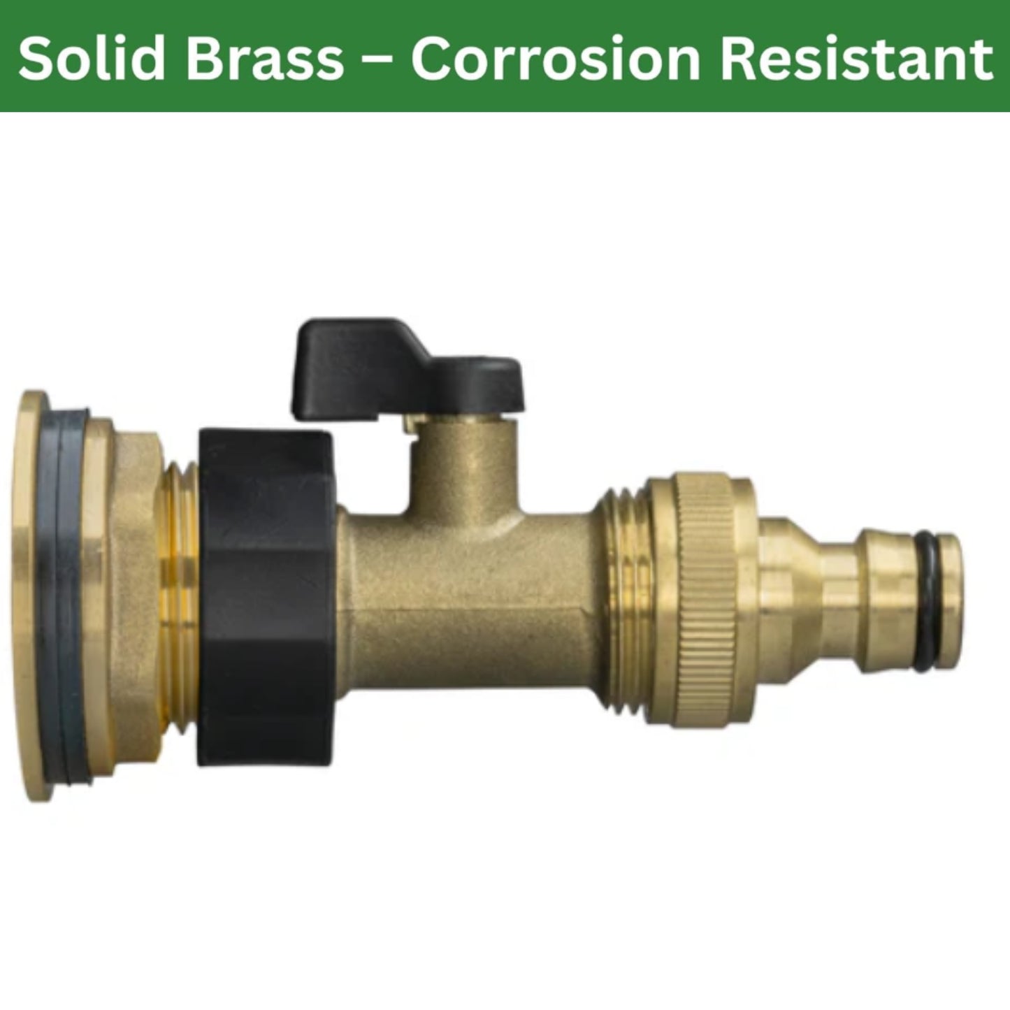 Water Butt Brass Kit 3/4" BSP to 1/2" – Heavy-Duty Brass Tank Connector with Tap Options for Rainwater Harvesting & IBC Containers