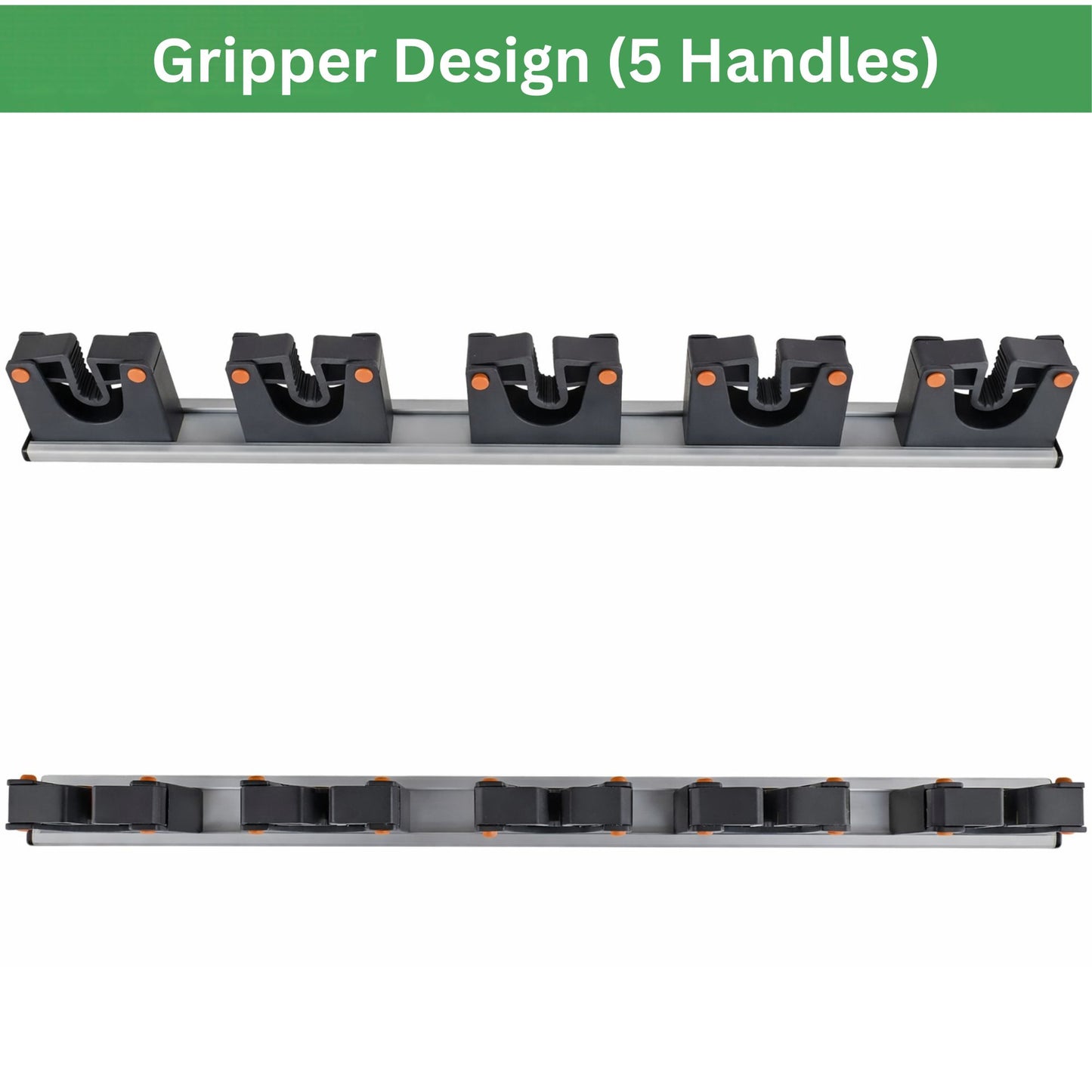 Tool Holder Wall Mount Aluminium Rail Gripper Storage Rack 3 or 5 Handles