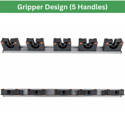 Tool Holder Wall Mount Aluminium Rail Gripper Storage Rack 3 or 5 Handles