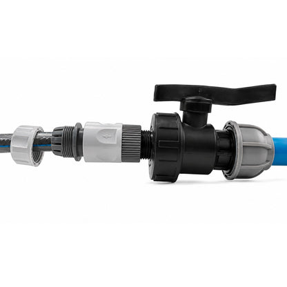 MDPE Water Pipe Outlet Valve with Garden Hose Connector | 20mm 25mm 32mm Irrigation Fitting