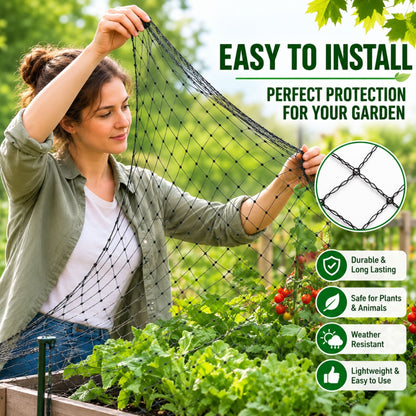 Bird Netting 15mm Mesh with Ground Stake Pegs Garden Crop Pond Fruit Protection