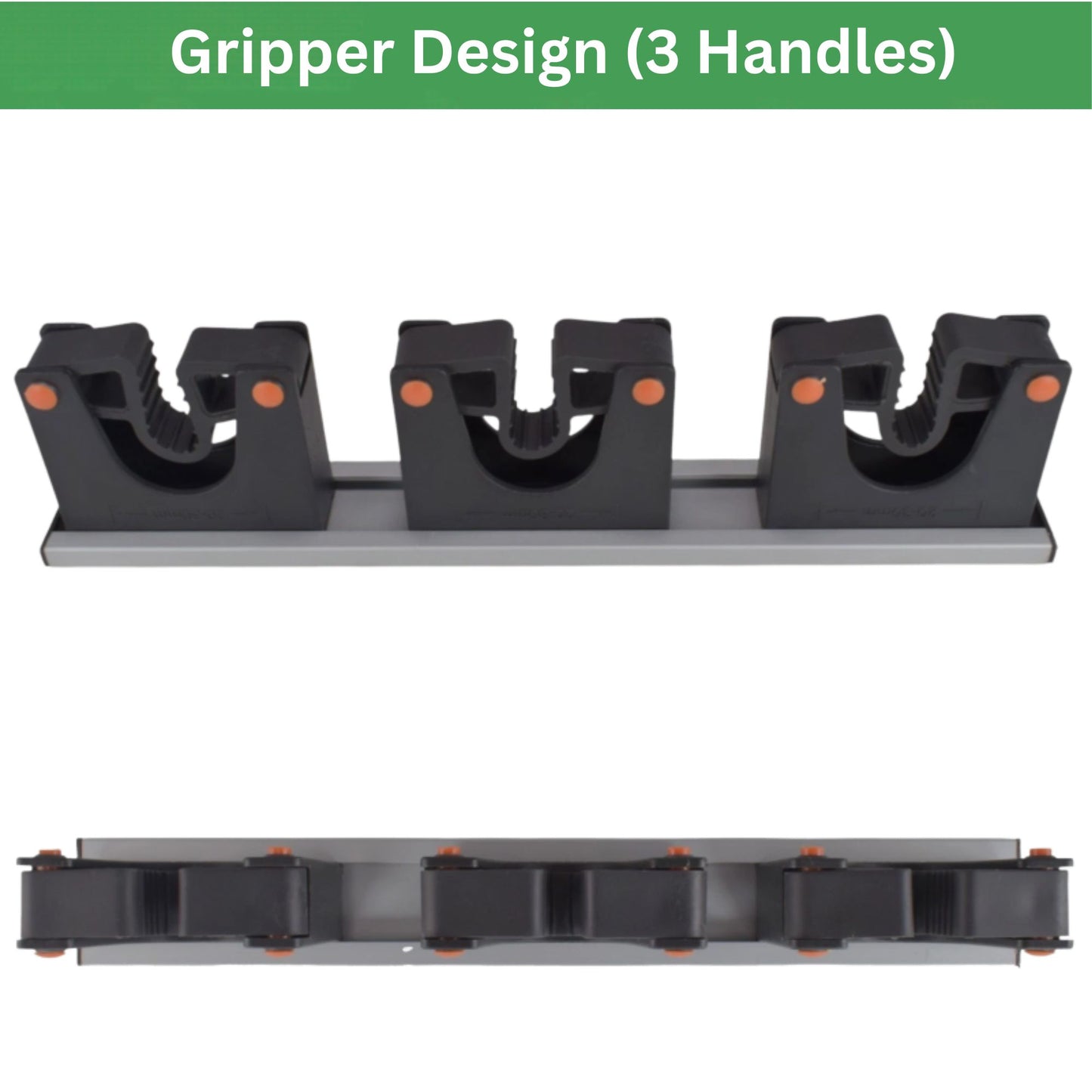 Tool Holder Wall Mount Aluminium Rail Gripper Storage Rack 3 or 5 Handles