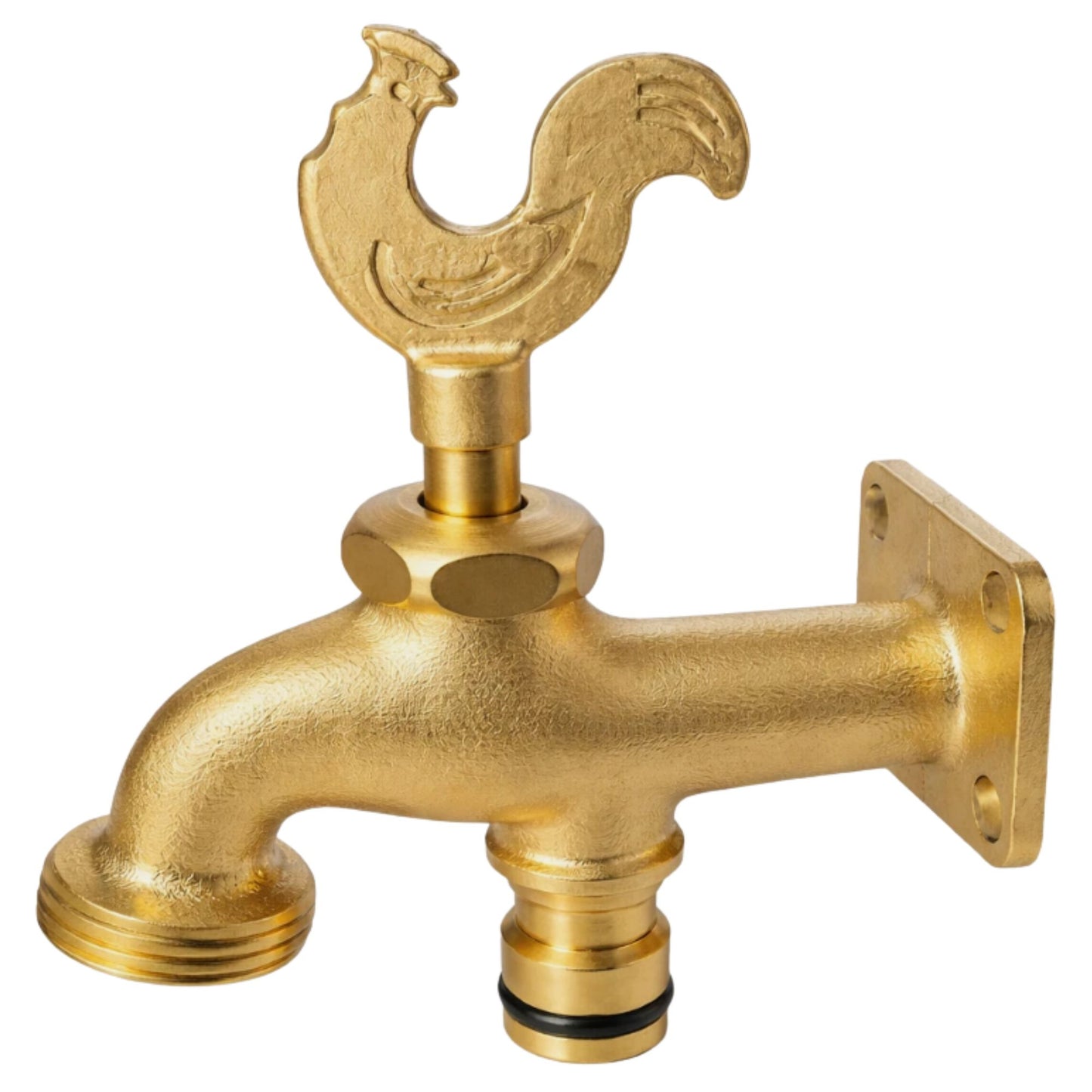 Brass Bib Solid Tap 3/4" BSP Rooster Handle Design Tap Quick Connect Inlet