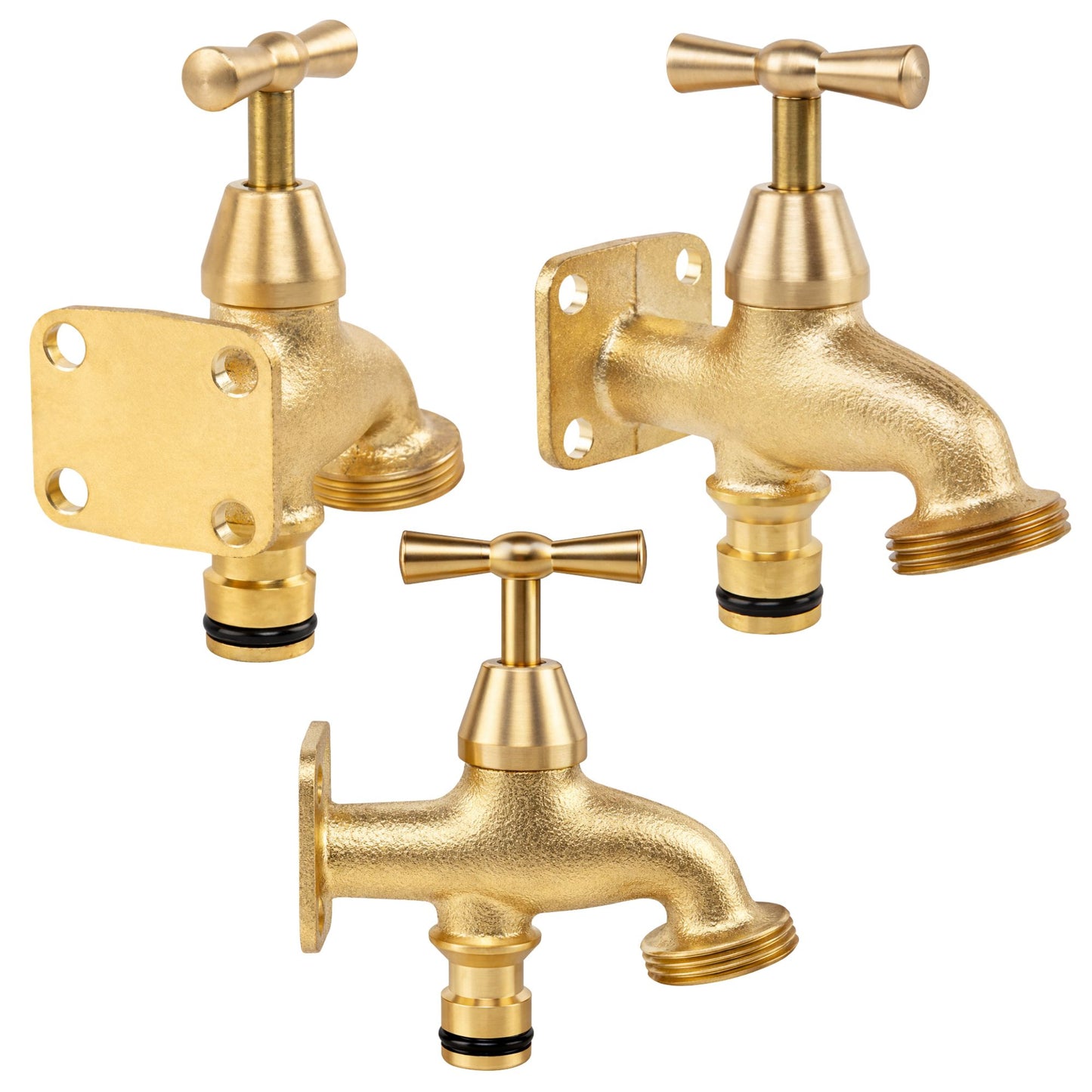 Brass Bib Tap 3/4" BSP Thread - Garden Tap with Quick Connect Inlet Outdoor