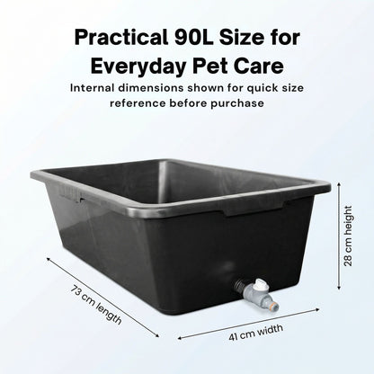 Heavy Duty 90L Dog Bath Tub Pet Washing Pool with Drain Plug and Hose Connector Large Plastic Dog Wash Tub for Indoor Outdoor Grooming Cooling Pool Multi Colour