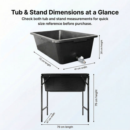 Dog Bath Tub 90L with Stand Raised Pet Bath Pool Foldable Metal Frame with Drain Plug Hose Connector Durable Dog Wash Tub for Indoor Outdoor Pet Care