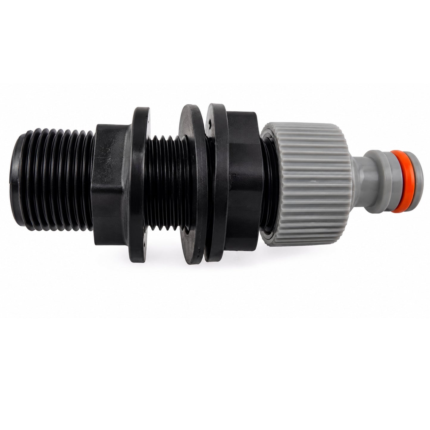 Water Butt Barrel Outlet Connector 1/2" 3/4" 1" BSP Tank Fitting with Click-Lock Hose Connector for Rainwater Barrels & Water Tanks